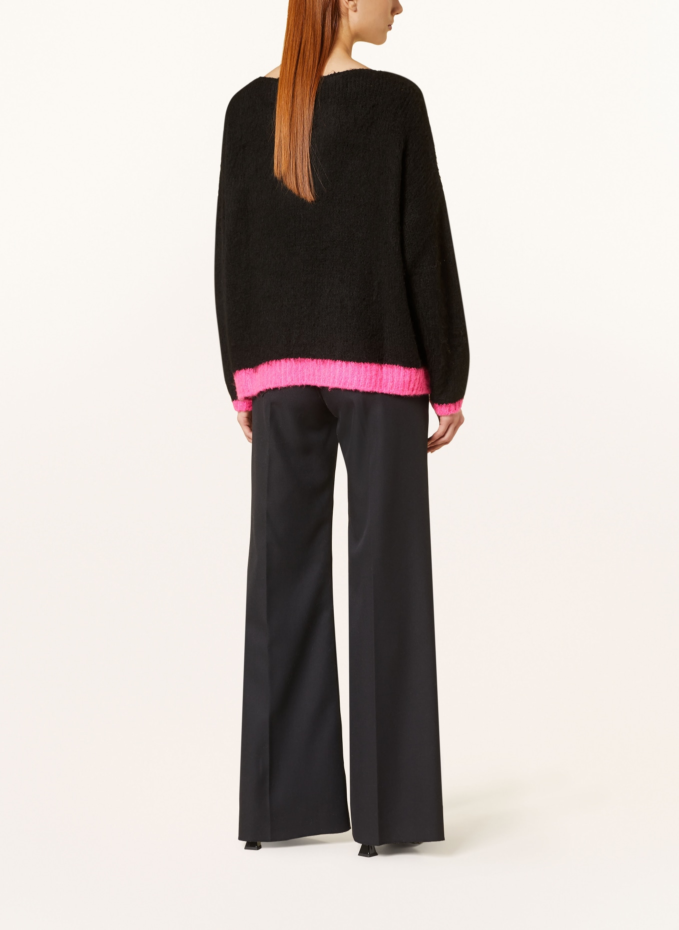 miss goodlife Sweater with mohair, Color: BLACK/ PINK (Image 3)