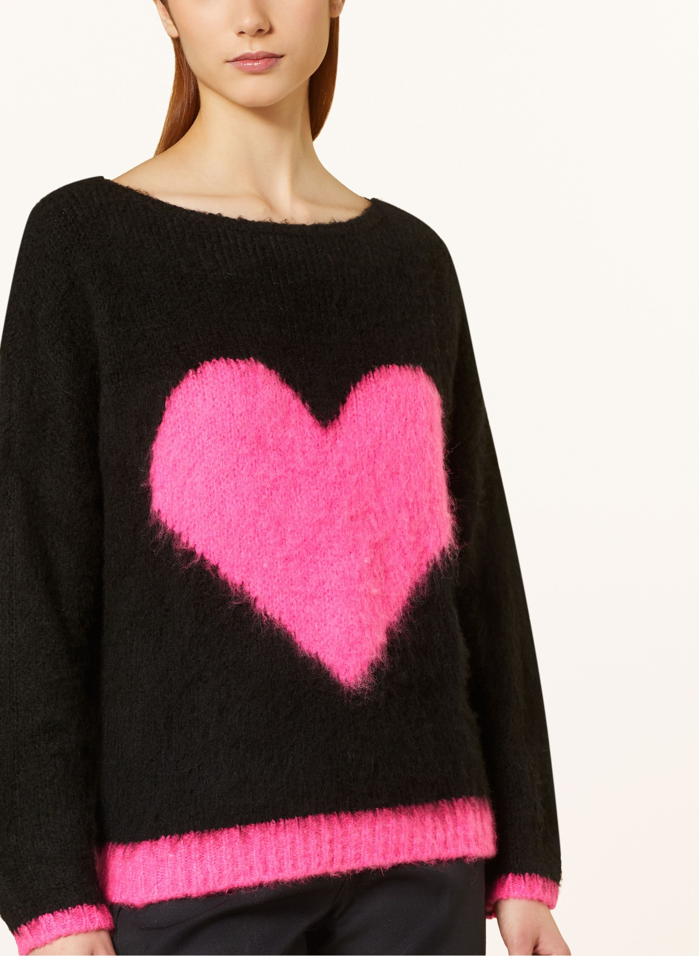 miss goodlife Sweater with mohair, Color: BLACK/ PINK (Image 4)