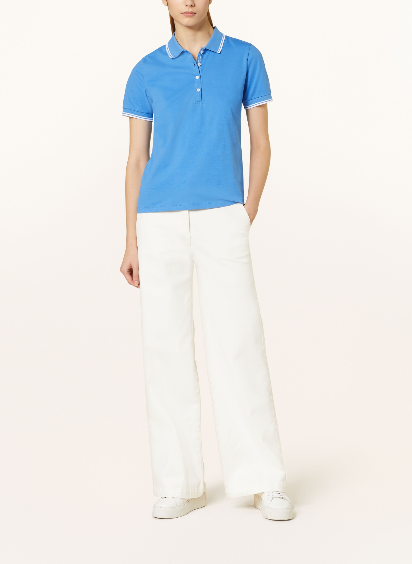 darling harbour Pique polo shirt, Color: AZURBLAU/WEISS (Image 2)