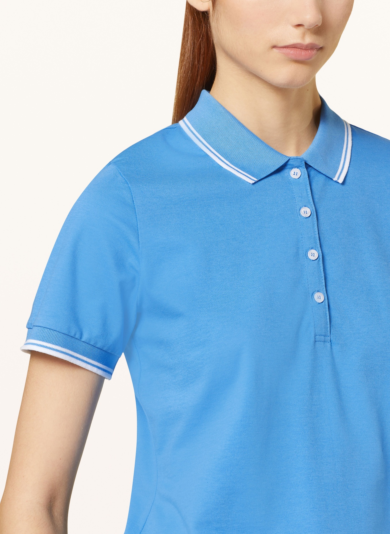 darling harbour Pique polo shirt, Color: AZURBLAU/WEISS (Image 4)