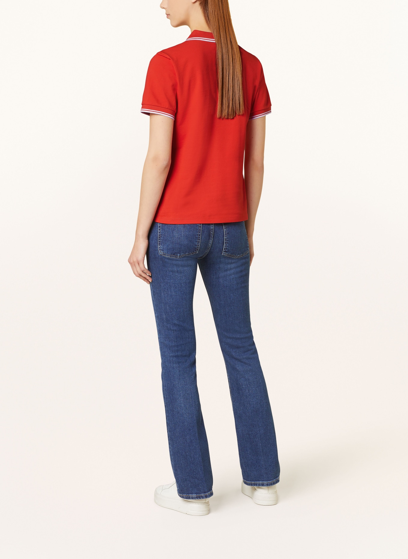 darling harbour Pique polo shirt, Color: ORANGEROT/WEISS (Image 3)