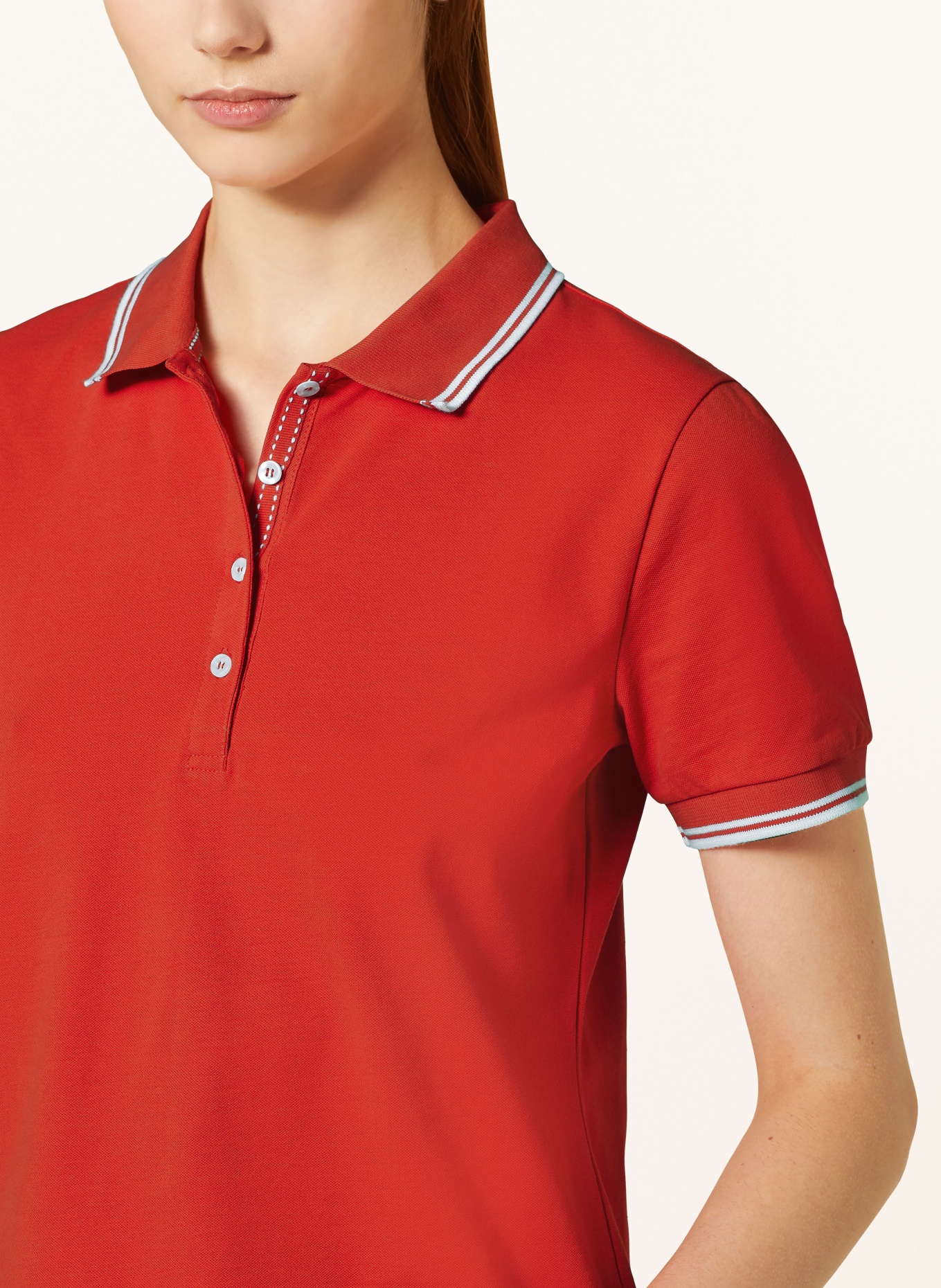 darling harbour Pique polo shirt, Color: ORANGEROT/WEISS (Image 4)