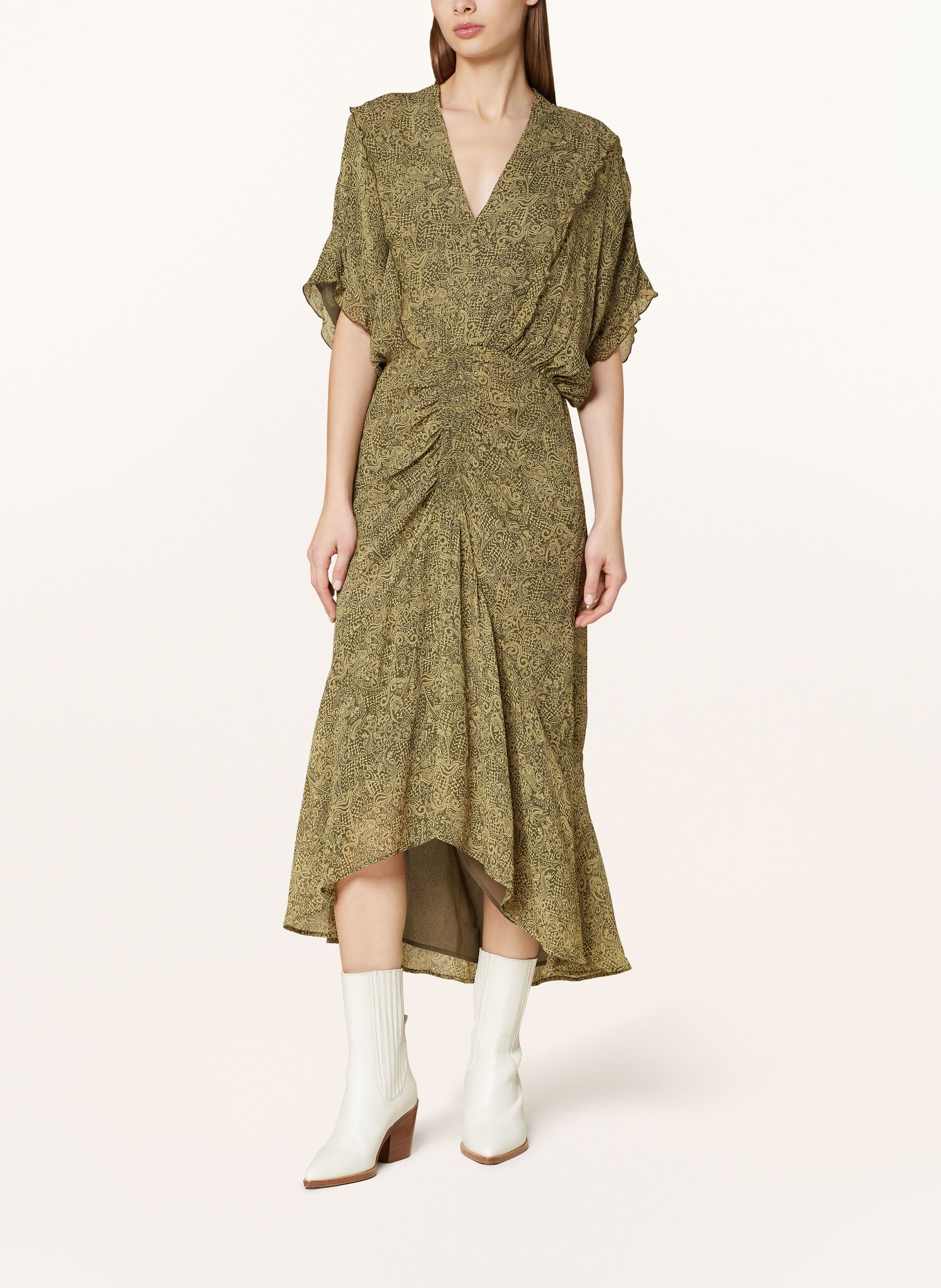 Lala Berlin Dress DILYANA with ruffles, Color: OLIVE/ KHAKI (Image 2)