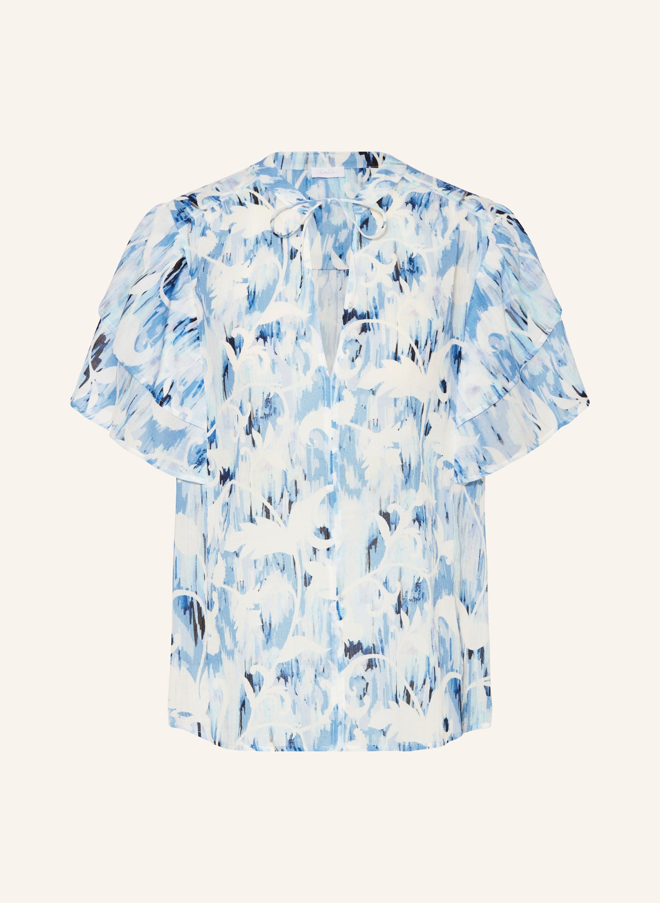 Lala Berlin Shirt blouse TENYANA with frills, Color: LIGHT BLUE/ BLUE/ WHITE (Image 1)