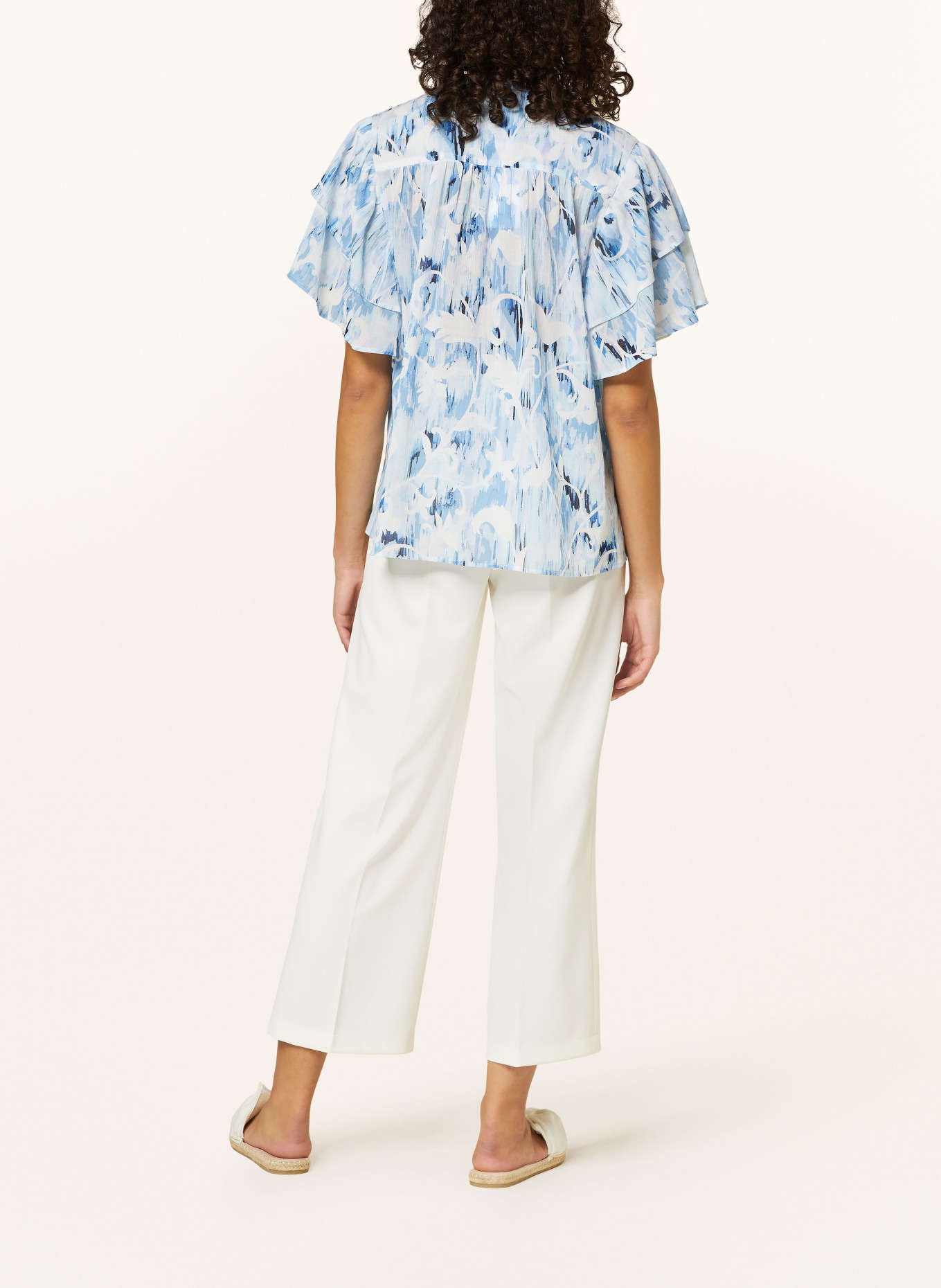 Lala Berlin Shirt blouse TENYANA with frills, Color: LIGHT BLUE/ BLUE/ WHITE (Image 3)
