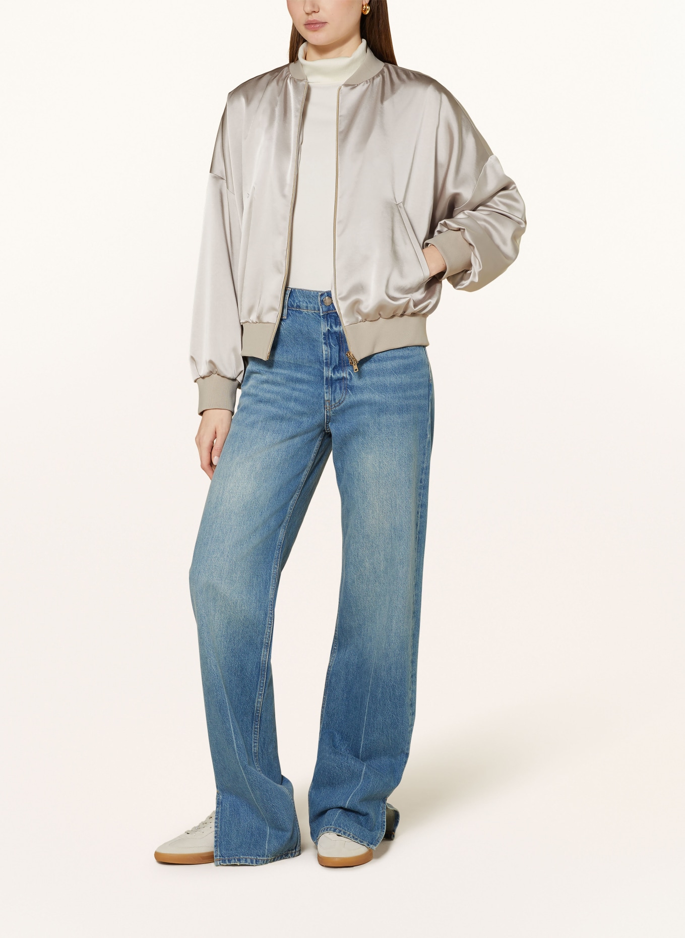 HERNO Satin blouse, Color: BEIGE (Image 2)