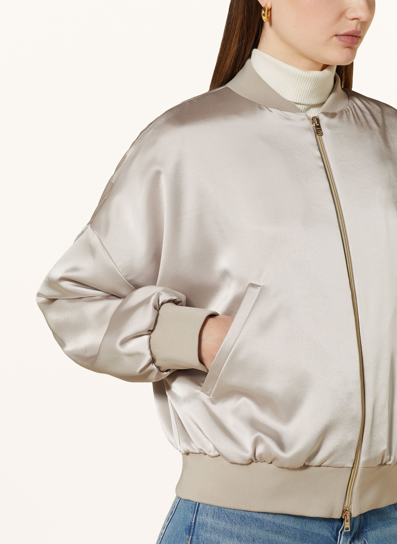 HERNO Satin blouse, Color: BEIGE (Image 4)