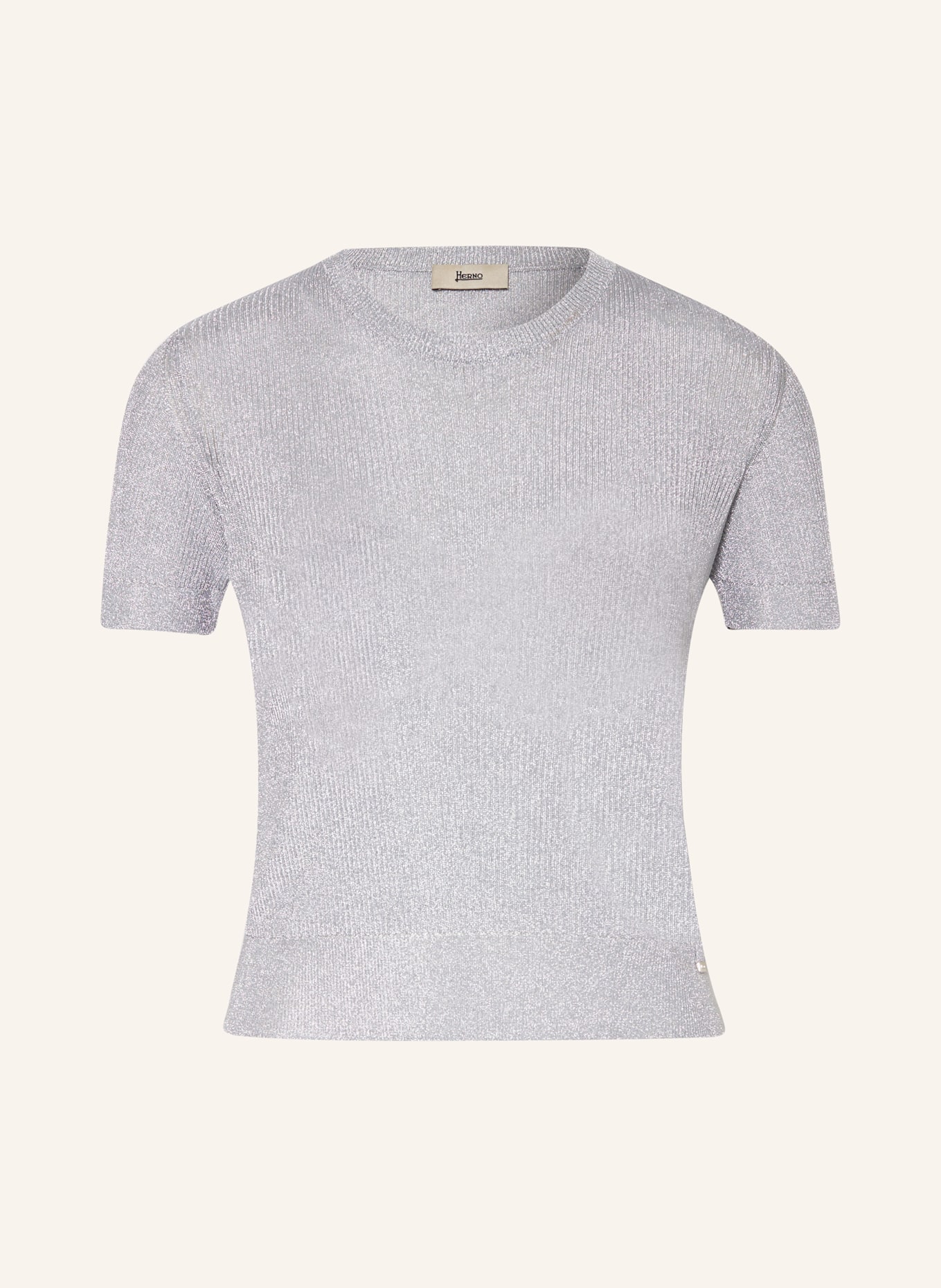HERNO Úpletové tričko s třpytivou přízí, Barva: SVĚTLE ŠEDÁ (Obrázek 1)