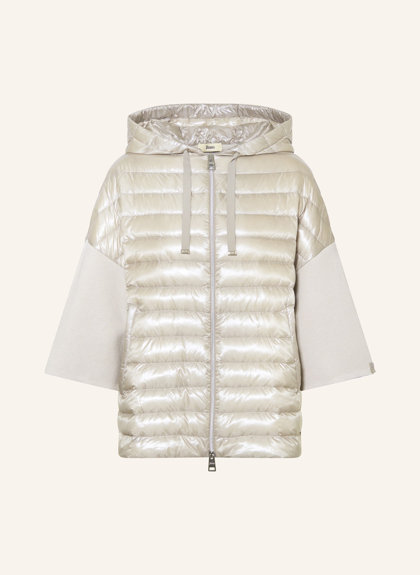 HERNO Down jacket in mixed materials, Color: BEIGE (Image 1)