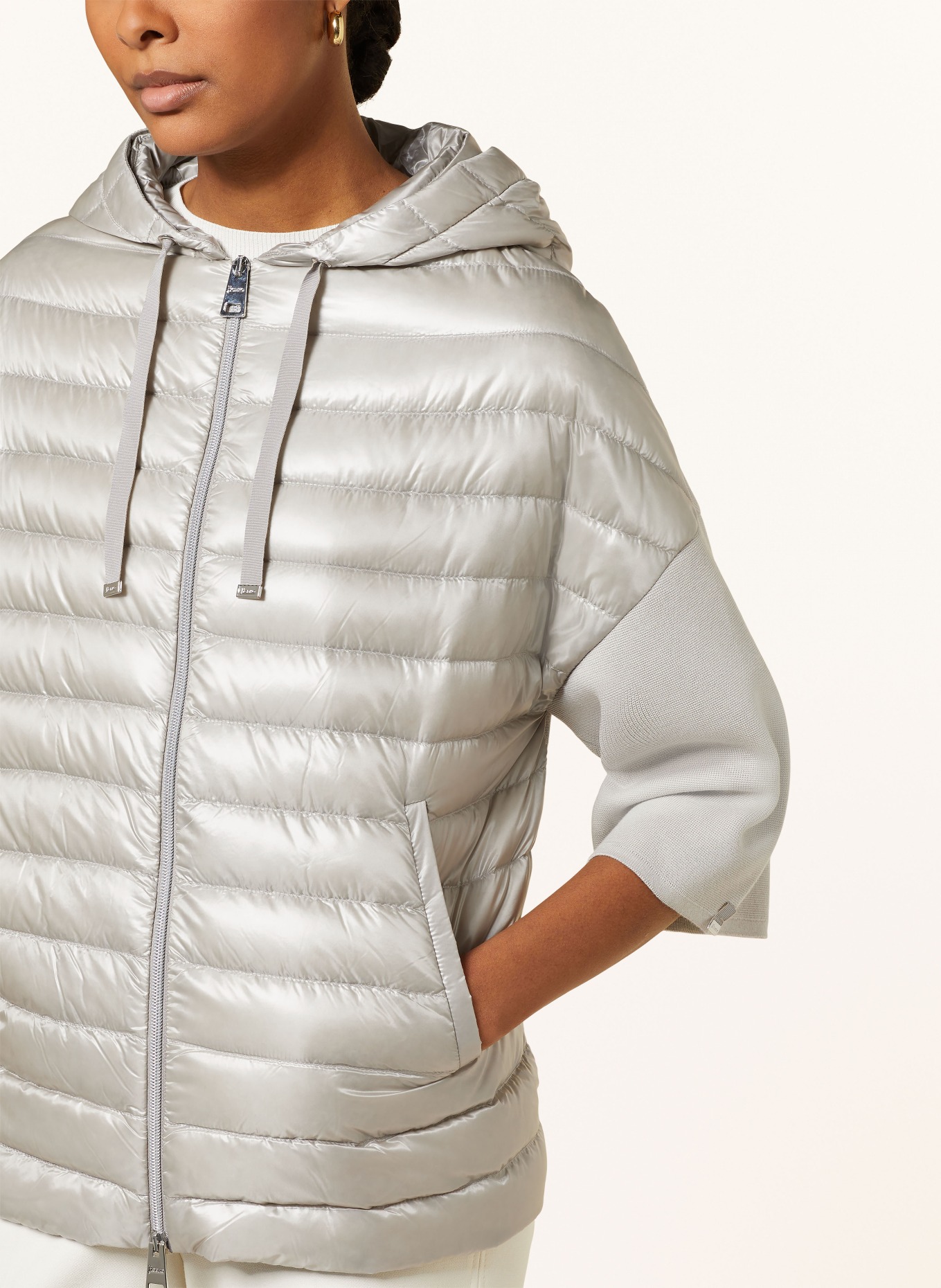 HERNO Down jacket in mixed materials, Color: BEIGE (Image 5)