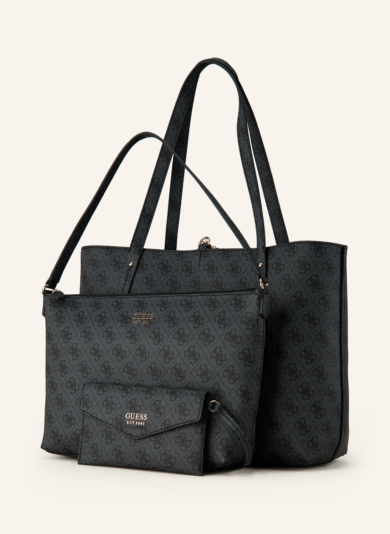 GUESS Shopper BRENTON reversible with pouch, Color: DARK GRAY (Image 2)