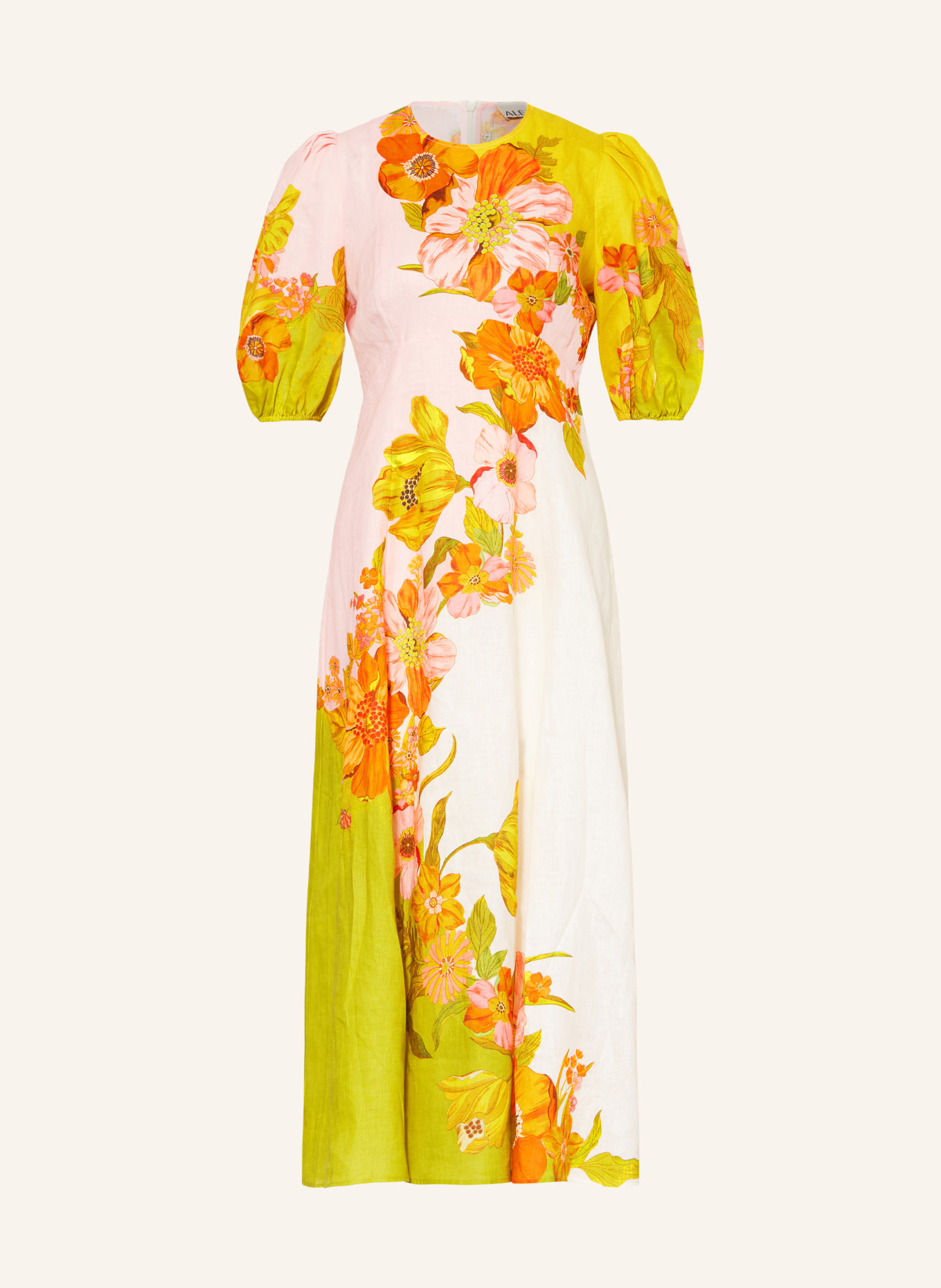 ALÉMAIS Dress SILAS, Color: LIGHT GREEN/ ORANGE (Image 1)