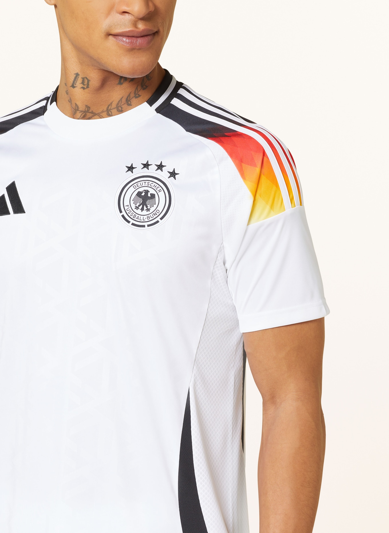 adidas Home kit jersey GERMANY 24 for men, Color: WHITE/ BLACK/ RED (Image 4)
