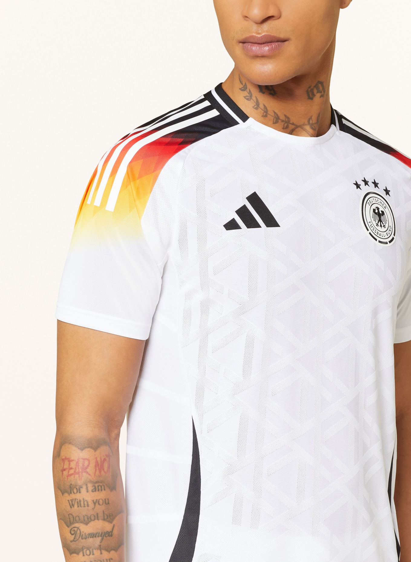 adidas Home kit jersey GERMANY 24 for men, Color: WHITE/ RED/ BLACK (Image 4)