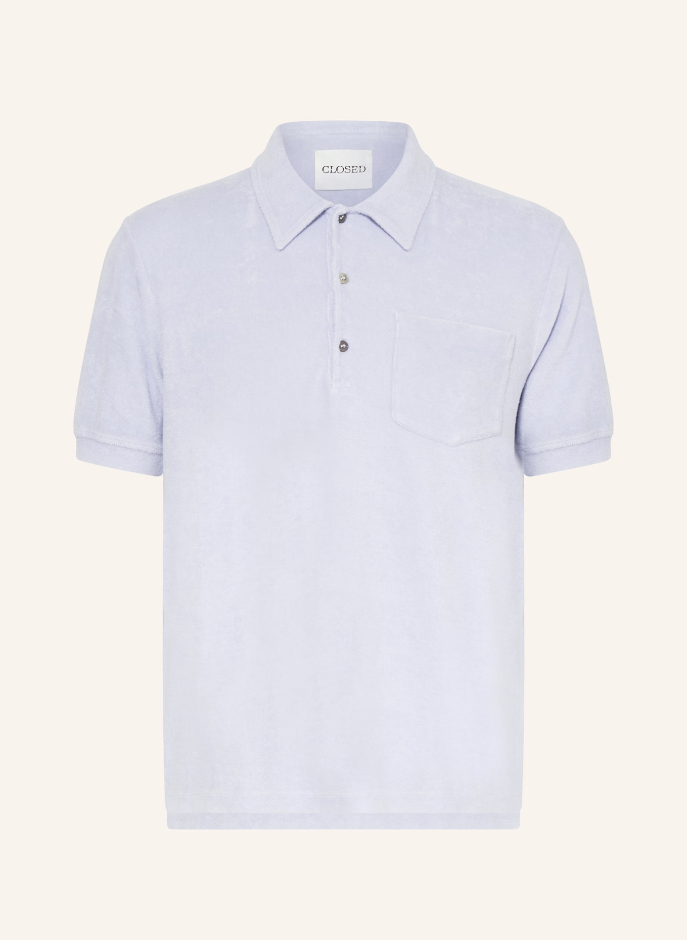 CLOSED Terry cloth polo shirt, Color: LIGHT BLUE (Image 1)