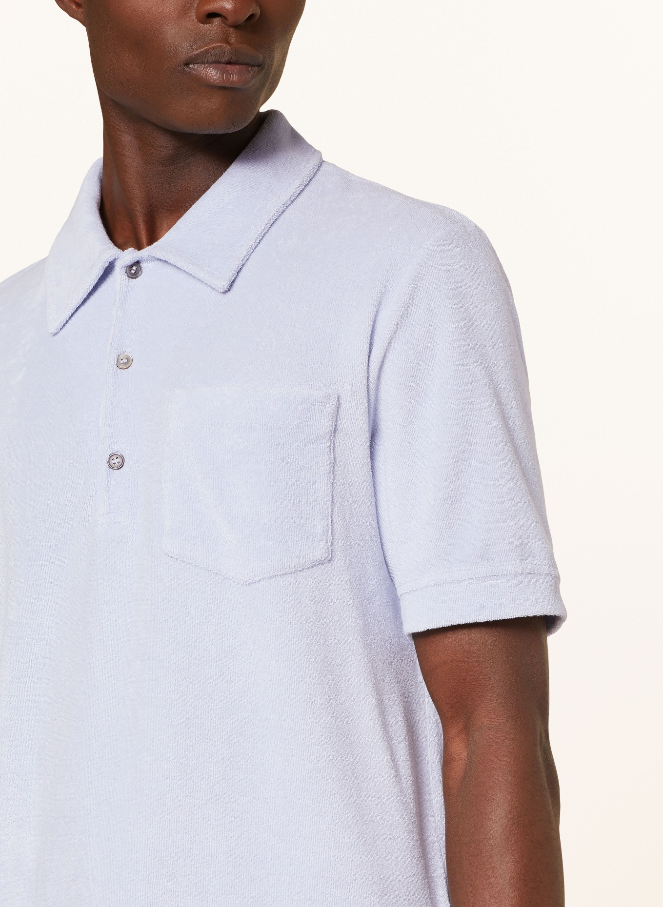 CLOSED Terry cloth polo shirt, Color: LIGHT BLUE (Image 4)