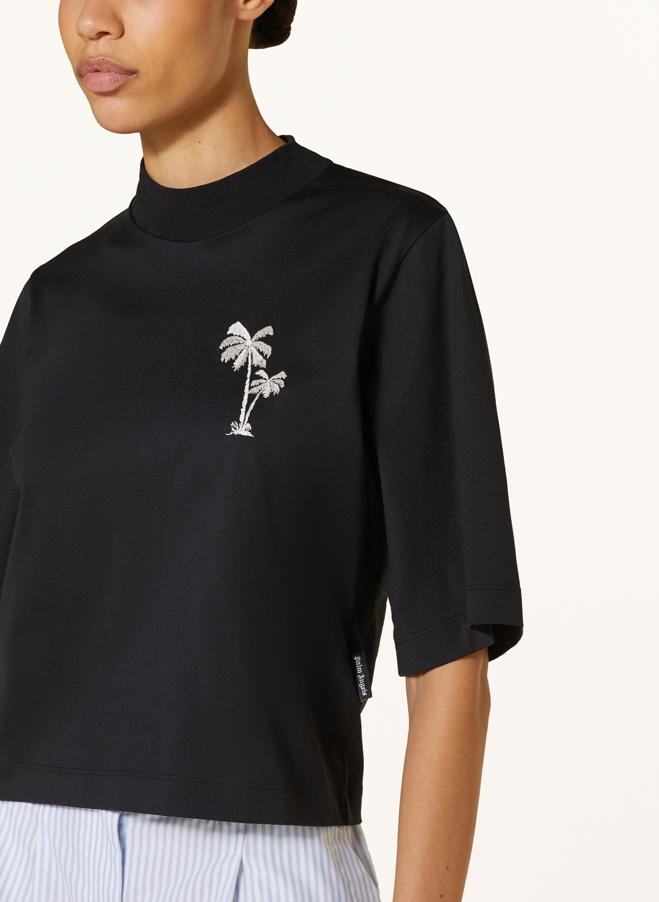 Palm Angels Cropped shirt, Color: BLACK (Image 4)