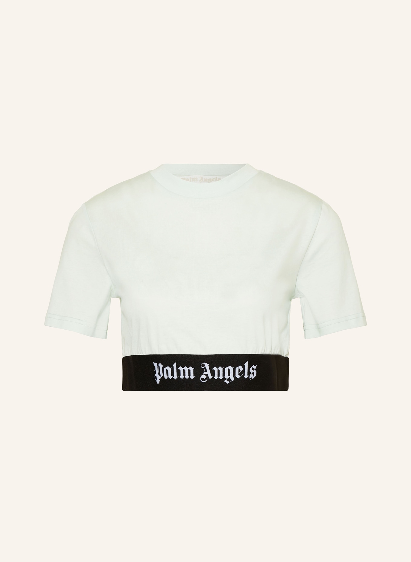Palm Angels Cropped shirt, Color: MINT/ BLACK/ WHITE (Image 1)