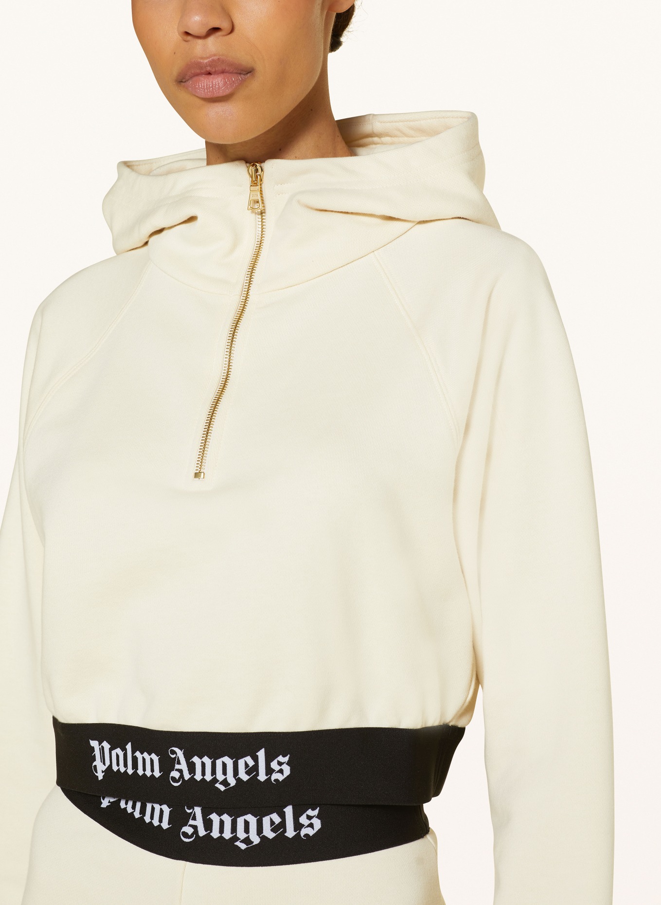 Palm Angels Cropped hoodie, Color: ECRU (Image 5)