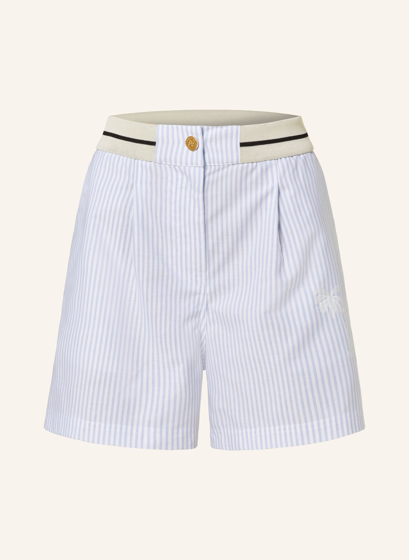Palm Angels Shorts, Color: LIGHT BLUE/ WHITE (Image 1)