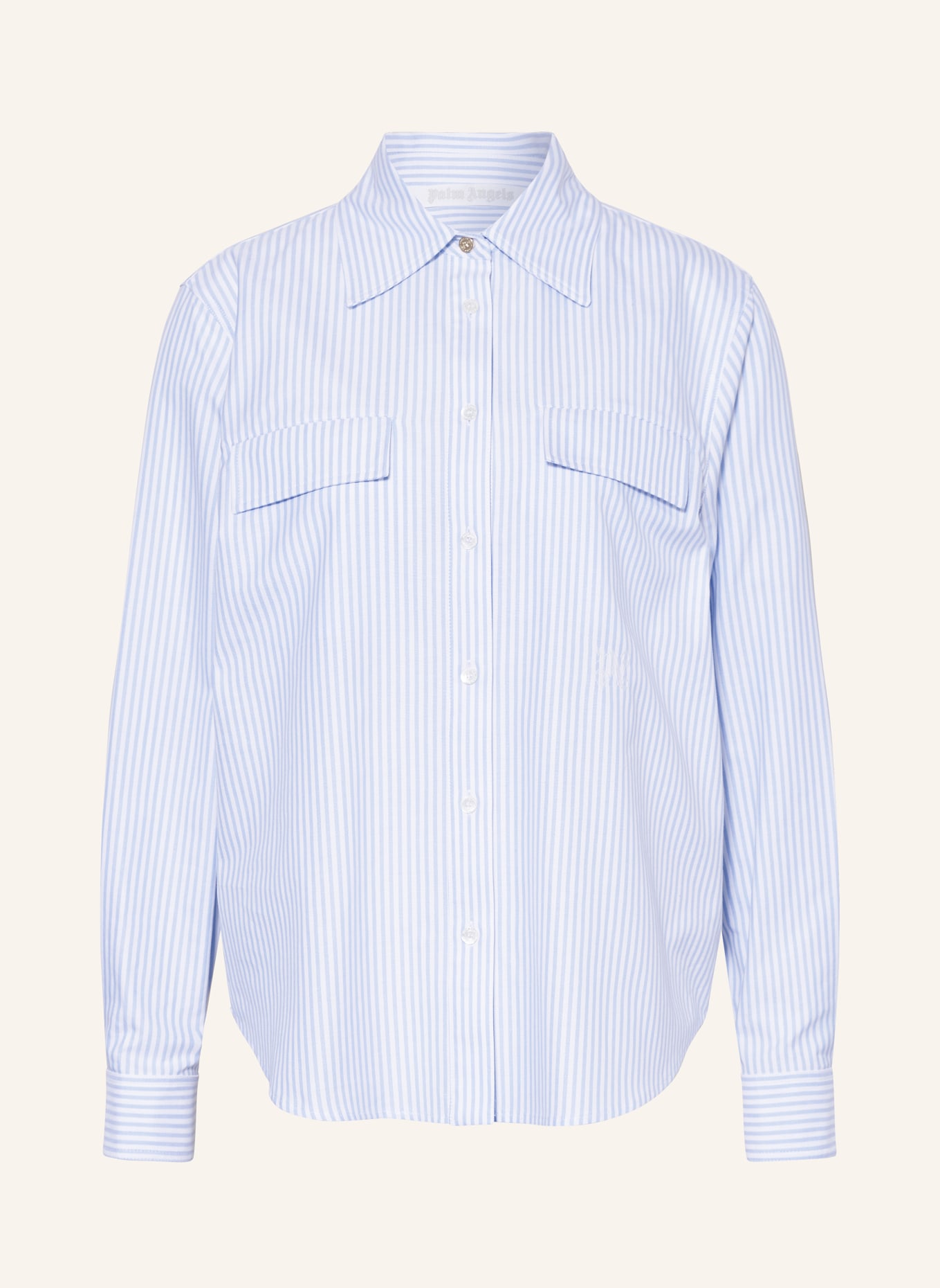 Palm Angels Shirt blouse, Color: LIGHT BLUE/ WHITE (Image 1)