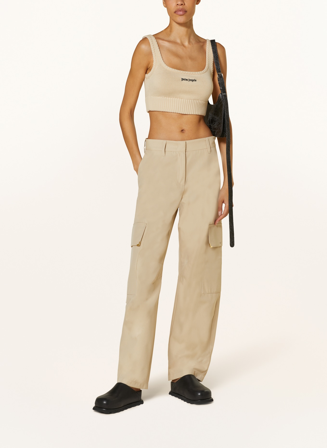 Palm Angels Cropped knit top, Color: CREAM (Image 2)