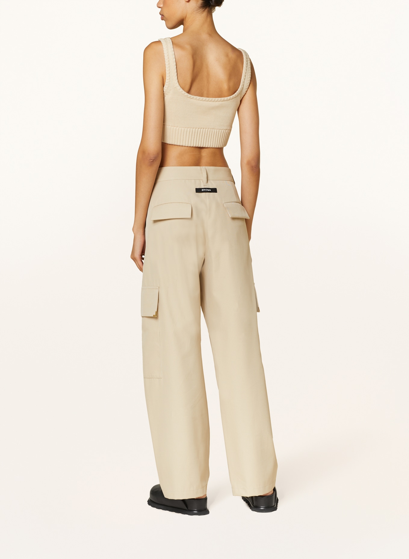 Palm Angels Cropped knit top, Color: CREAM (Image 3)