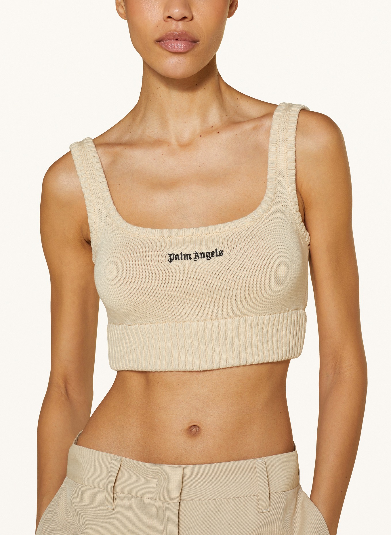 Palm Angels Cropped knit top, Color: CREAM (Image 4)