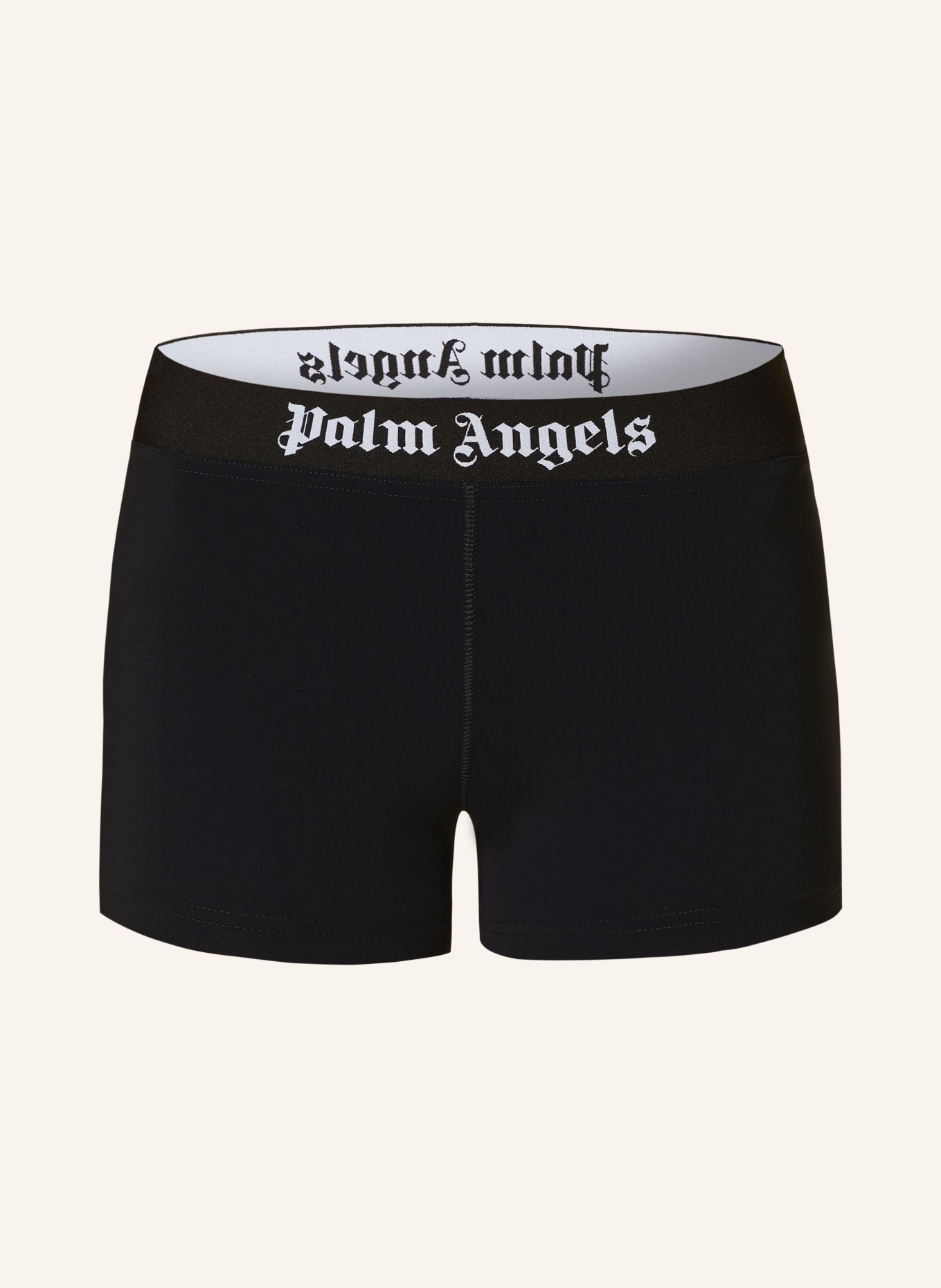 Waistband Logo Mini Shorts in neutrals - Palm Angels® Official