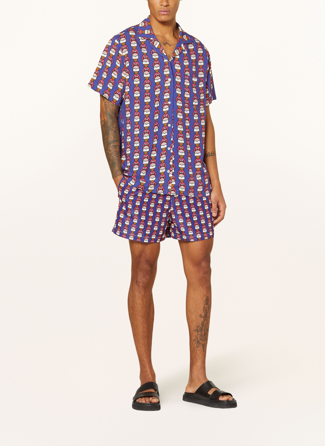 arrels BARCELONA Koszula z klapami NAVY LICK ME × CRAIG & KARL comfort fit, Kolor: GRANATOWY/ MOCNORÓŻOWY/ BIAŁY (Obrazek 2)