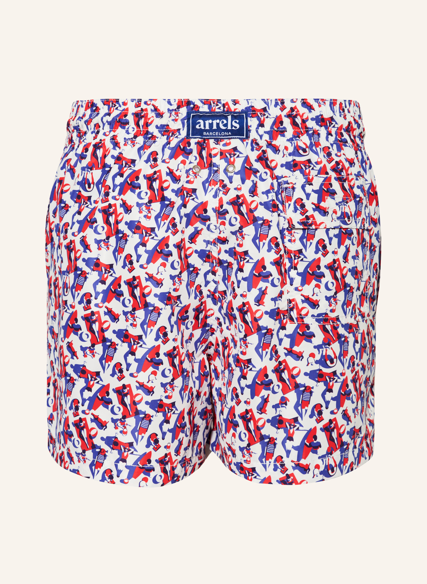 arrels BARCELONA Swim shorts RED RUSH HOUR × MALIKA FAVRE, Color: WHITE/ RED/ BLUE (Image 2)