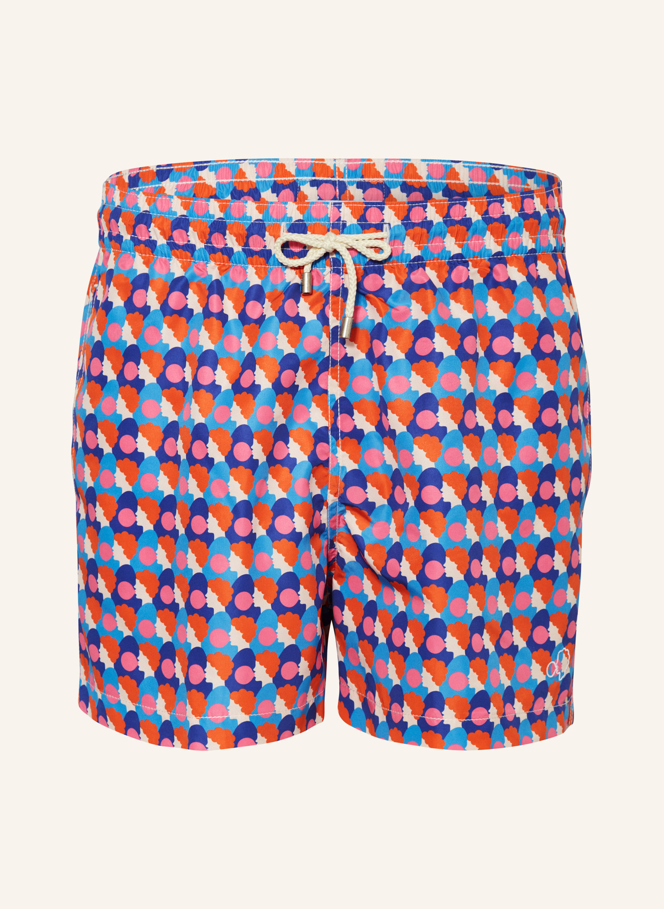 arrels BARCELONA Swim shorts PINK BUBBLEGUM × OLIMPIA ZAGNOLI, Color: LIGHT BLUE/ ORANGE/ BLUE (Image 1)