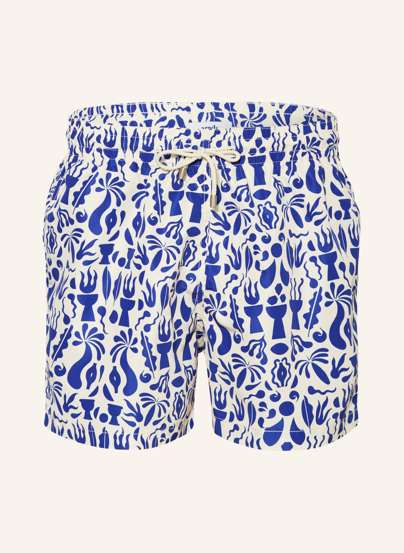 arrels BARCELONA Swim shorts BLUE TULUM × ALEJANDRA ANGLADA, Color: CREAM/ BLUE (Image 1)
