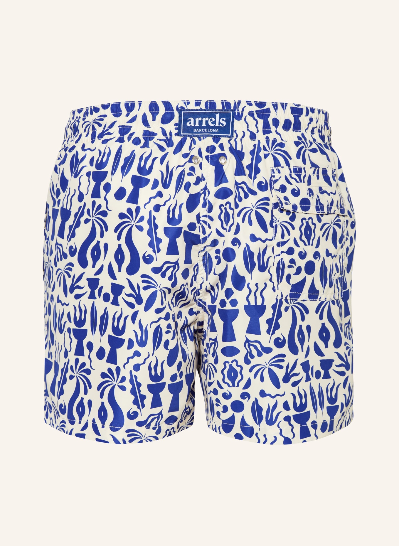 arrels BARCELONA Swim shorts BLUE TULUM × ALEJANDRA ANGLADA, Color: CREAM/ BLUE (Image 2)