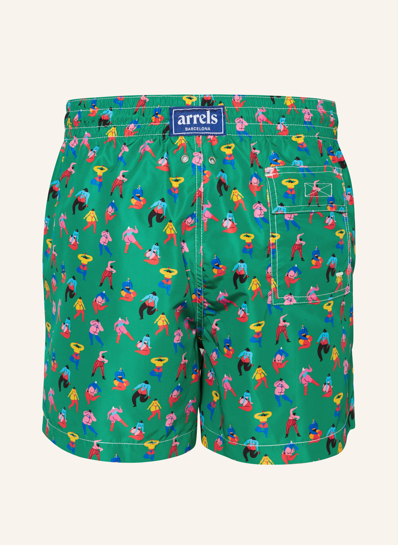 arrels BARCELONA Swim shorts GREEN FUN GIRLS × EGLE ZVIRBLYTE, Color: GREEN/ RED/ BLUE (Image 2)