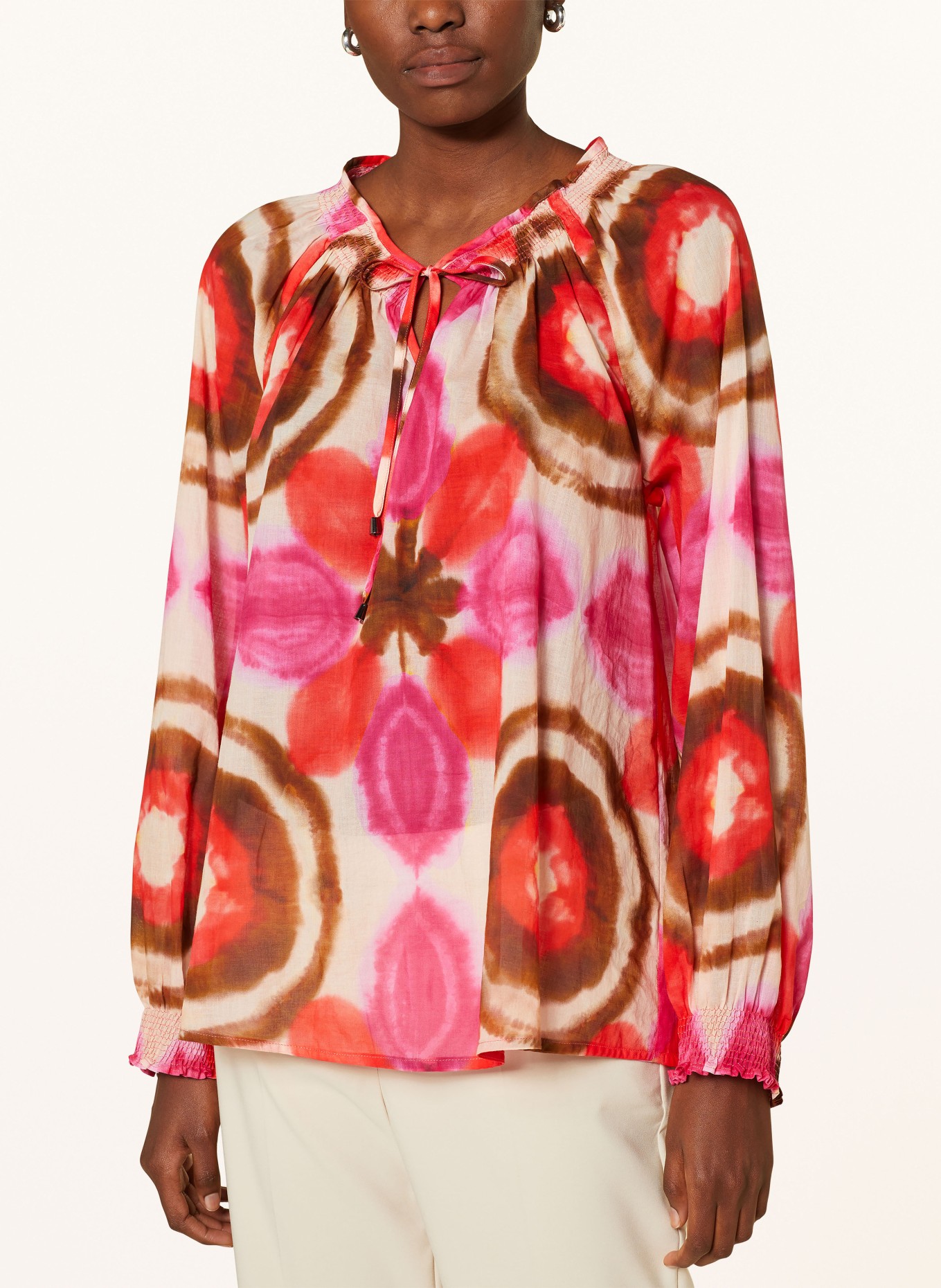 Grace Tunic, Color: PINK/ RED/ BROWN (Image 4)