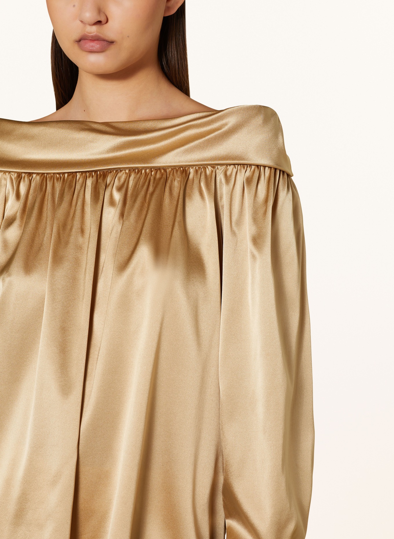 van Laack Off-the-shoulder blouse GALE made of silk, Color: GOLD (Image 4)