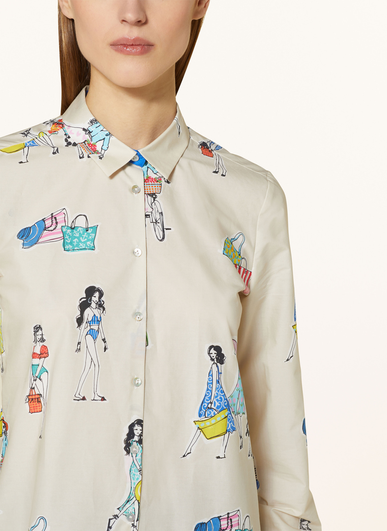 van Laack Shirt blouse CELLA, Color: BEIGE (Image 4)
