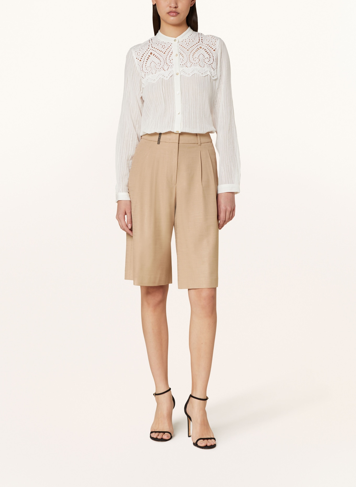 van Laack Blouse with broderie anglaise, Color: WHITE (Image 2)