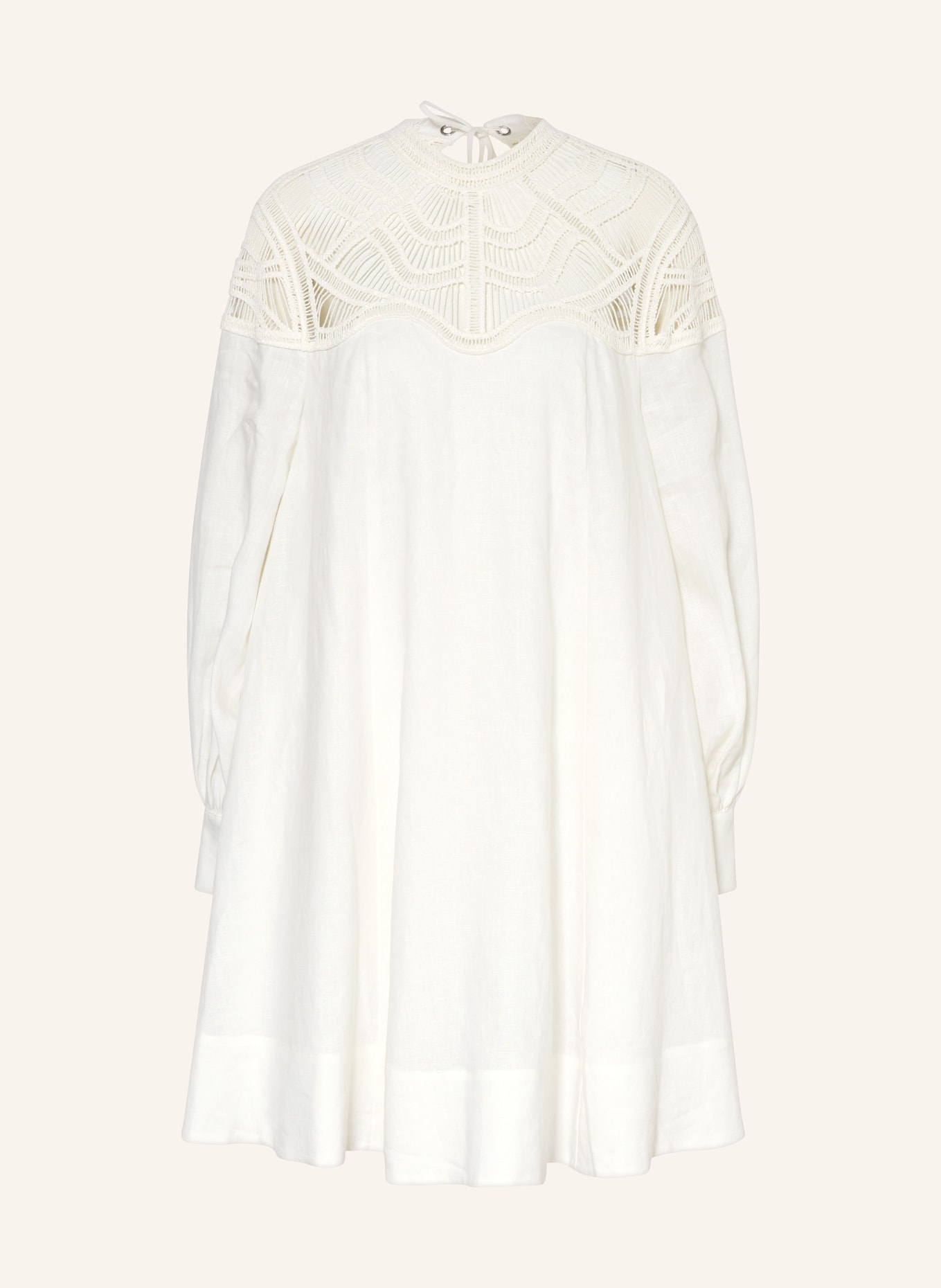 RIANI Linen dress with lace, Color: WHITE (Image 1)