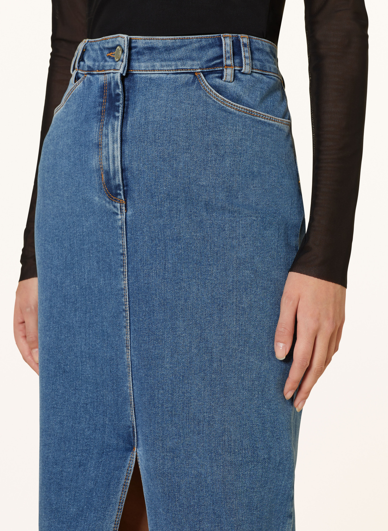 RIANI Spódnica jeansowa, Kolor: 432 mid blue used wash (Obrazek 4)