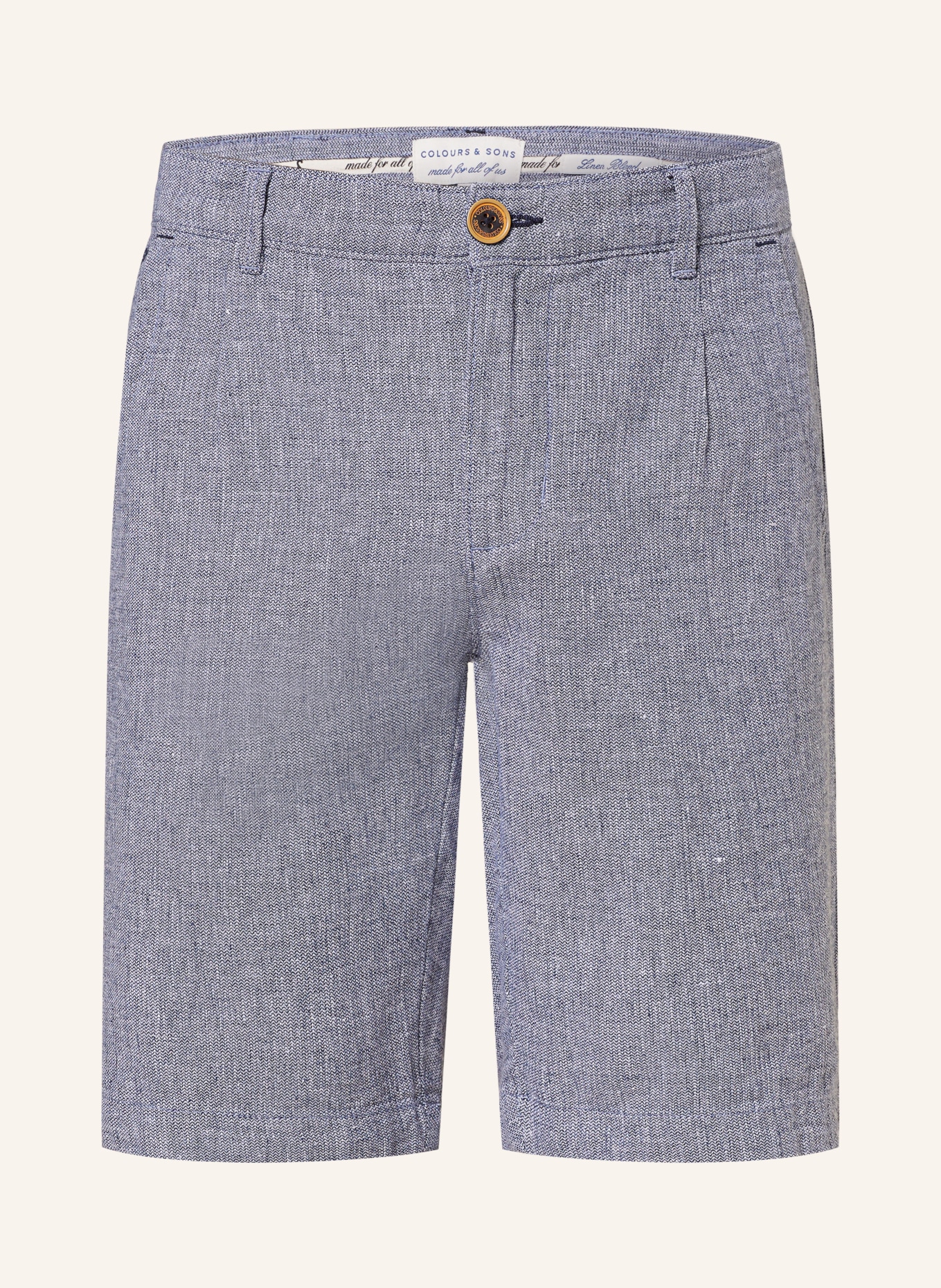 COLOURS & SONS Shorts with linen, Color: BLUE (Image 1)
