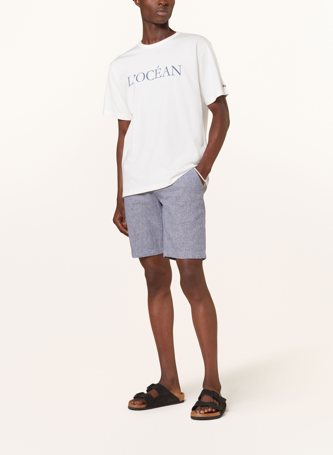 COLOURS & SONS Shorts with linen, Color: BLUE (Image 2)