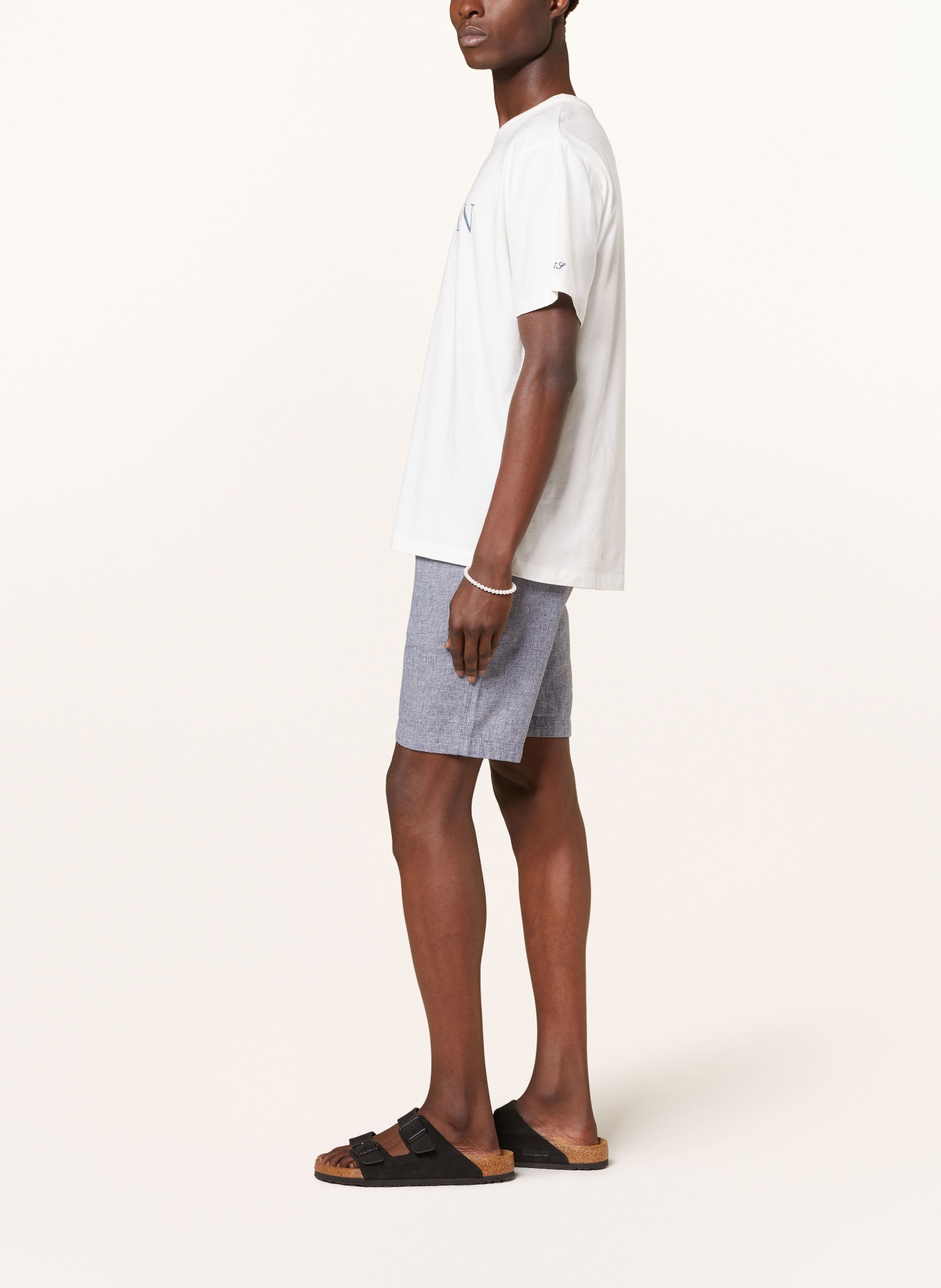 COLOURS & SONS Shorts with linen, Color: BLUE (Image 4)