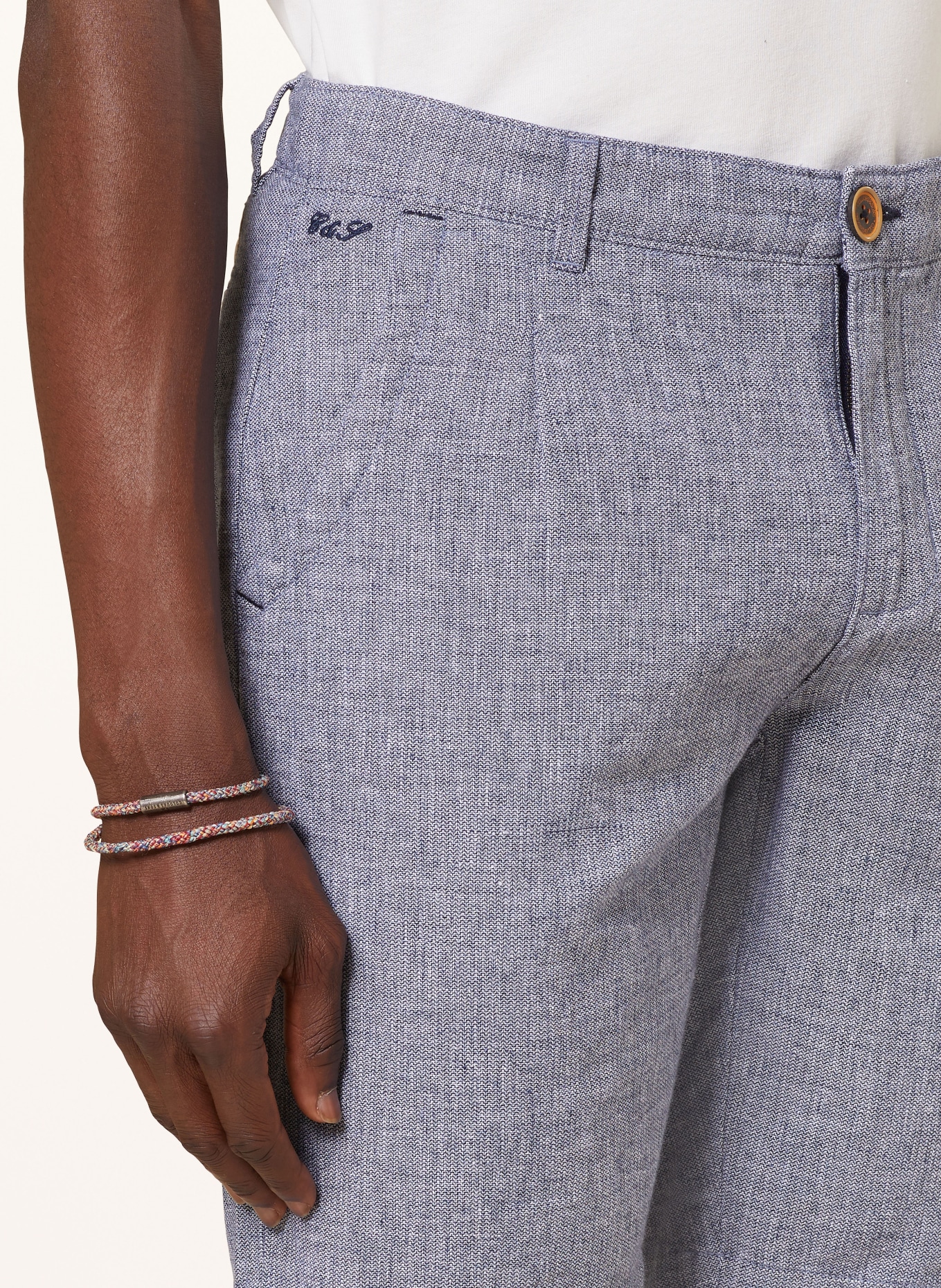 COLOURS & SONS Shorts with linen, Color: BLUE (Image 5)