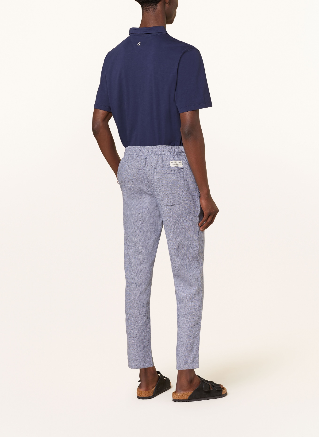 COLOURS & SONS Chinos with linen, Color: BLUE (Image 3)