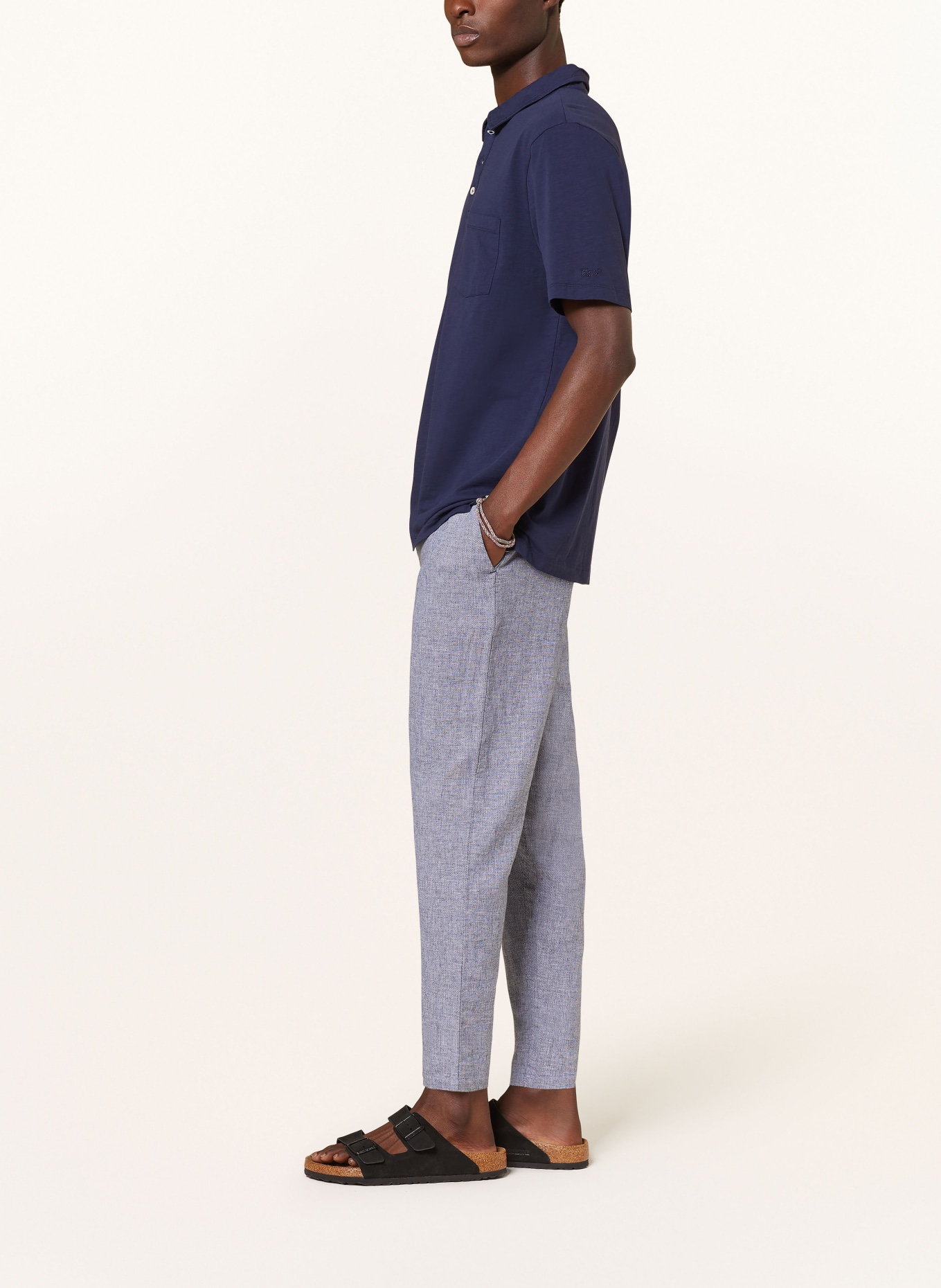COLOURS & SONS Chinos with linen, Color: BLUE (Image 4)
