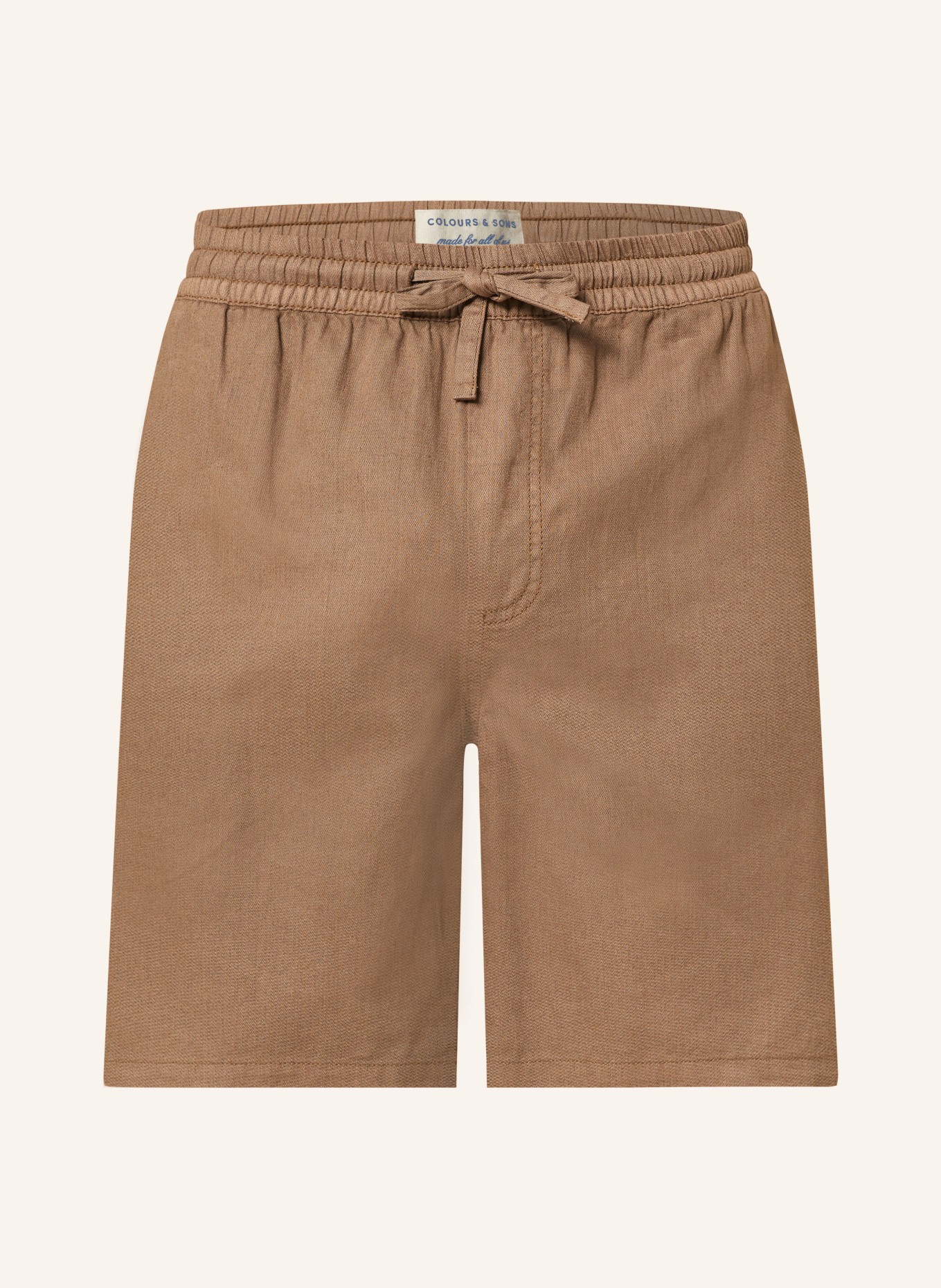 COLOURS & SONS Shorts with linen, Color: BROWN (Image 1)