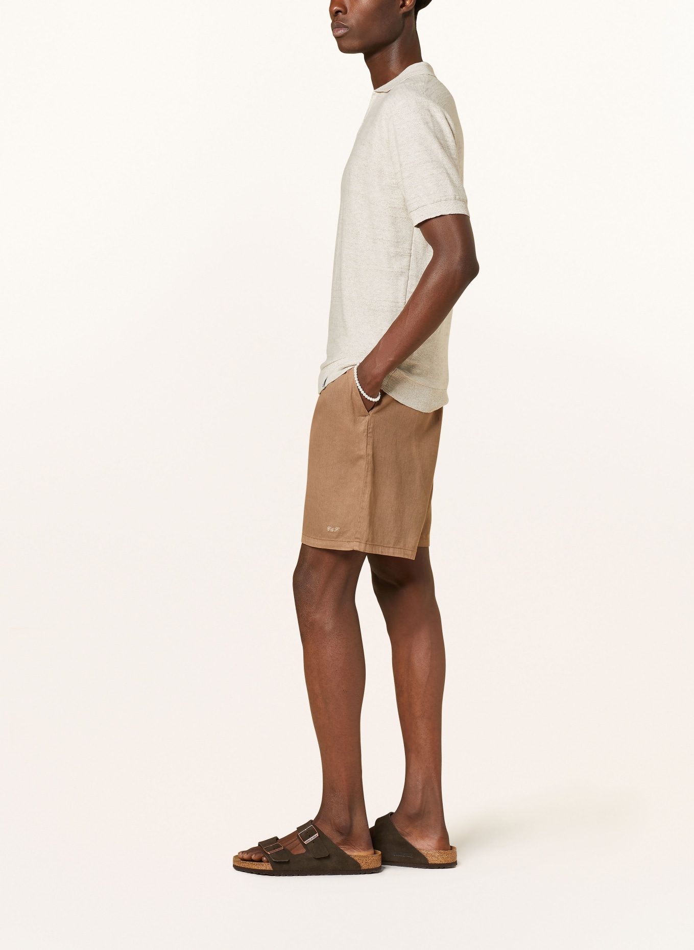 COLOURS & SONS Shorts with linen, Color: BROWN (Image 4)