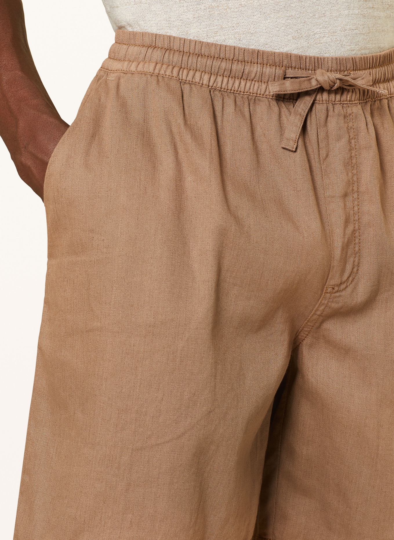 COLOURS & SONS Shorts with linen, Color: BROWN (Image 5)